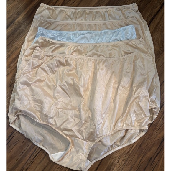 LOT OF 5 🌸 VERY IMPRESSIVE PANTIES Sears 12 Hips 53/56 Sheer Nylon Granny Shiny